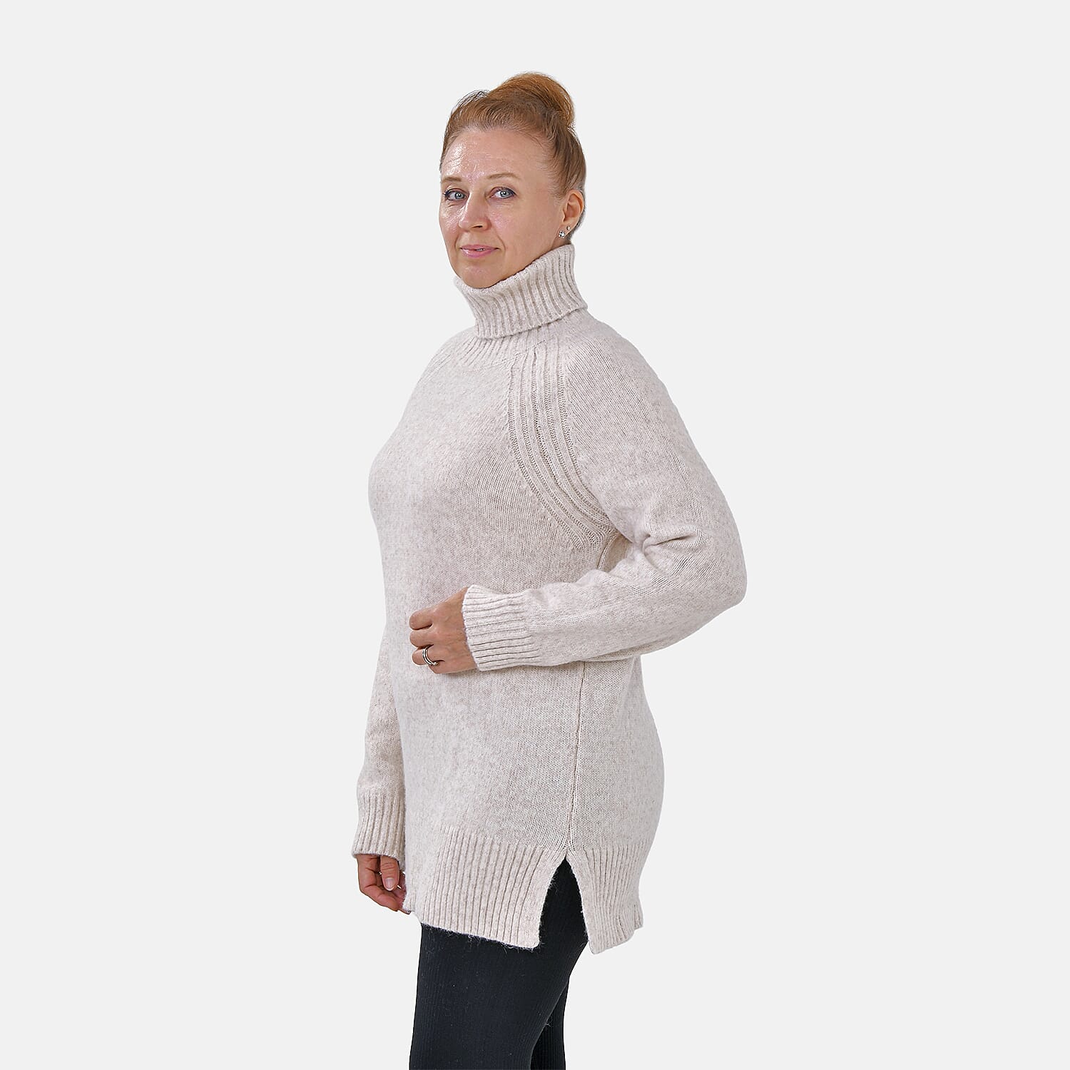 Tamsy Roll Neck Jumper - Beige