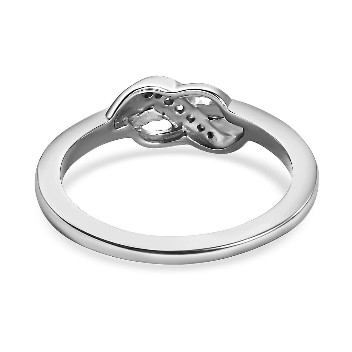 Diamond Infinity Ring in Three Tone Plating Sterling Silver