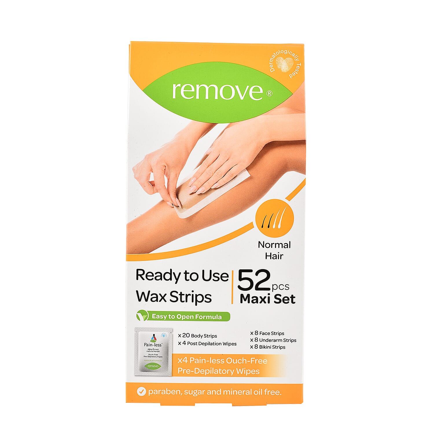 Remove Wax Strips 52pc Maxi Set Normal Hair x 6 (Face, Legs, Arms - Tummy)