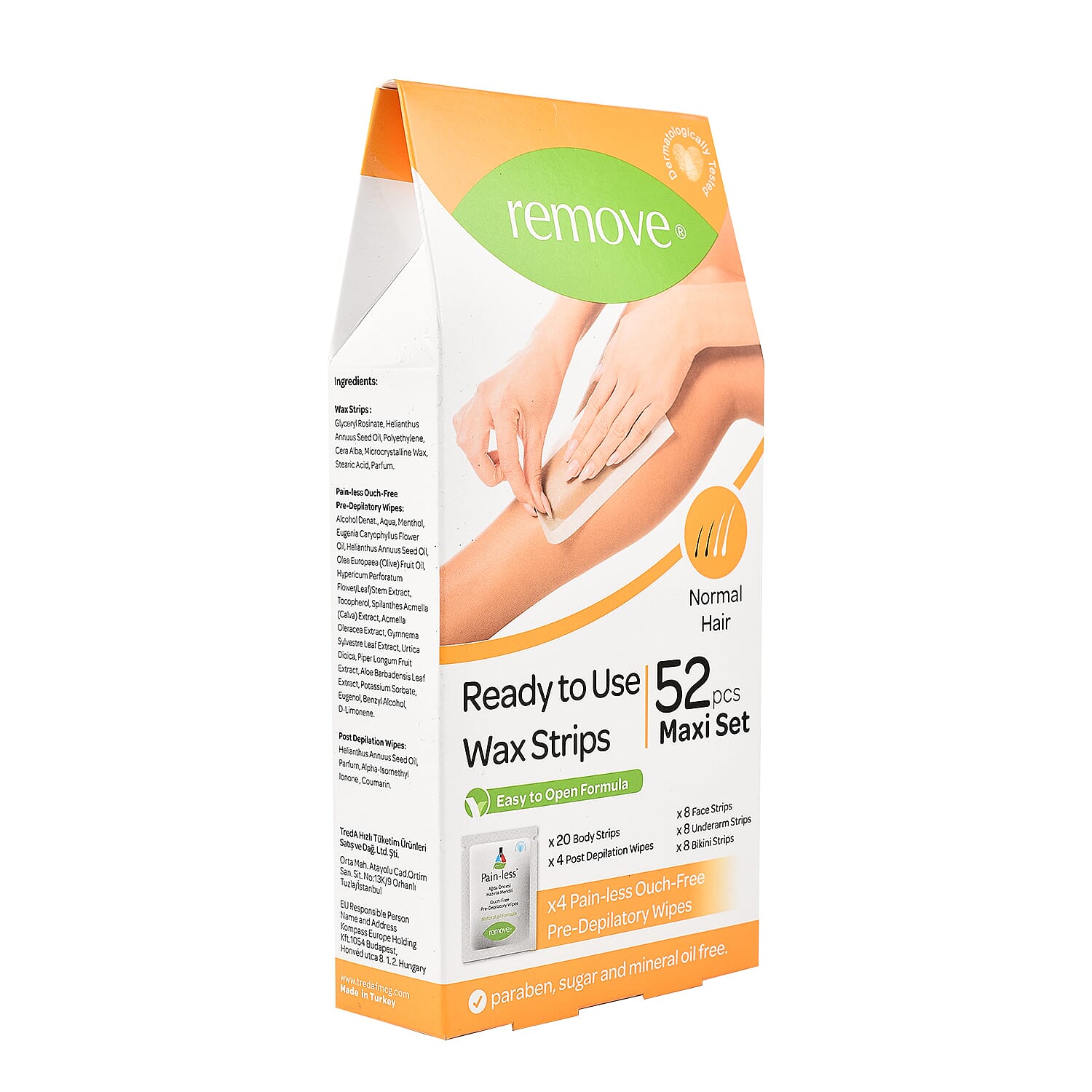 Remove Wax Strips 52pc Maxi Set Normal Hair x 6 (Face, Legs, Arms - Tummy)