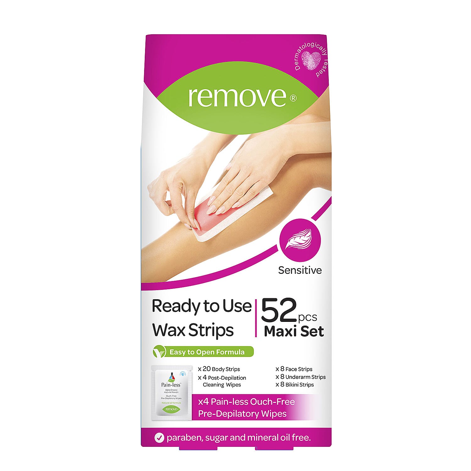Remove Wax Strips 52pc Maxi Set Sensitive Skin - All Areas x 6
