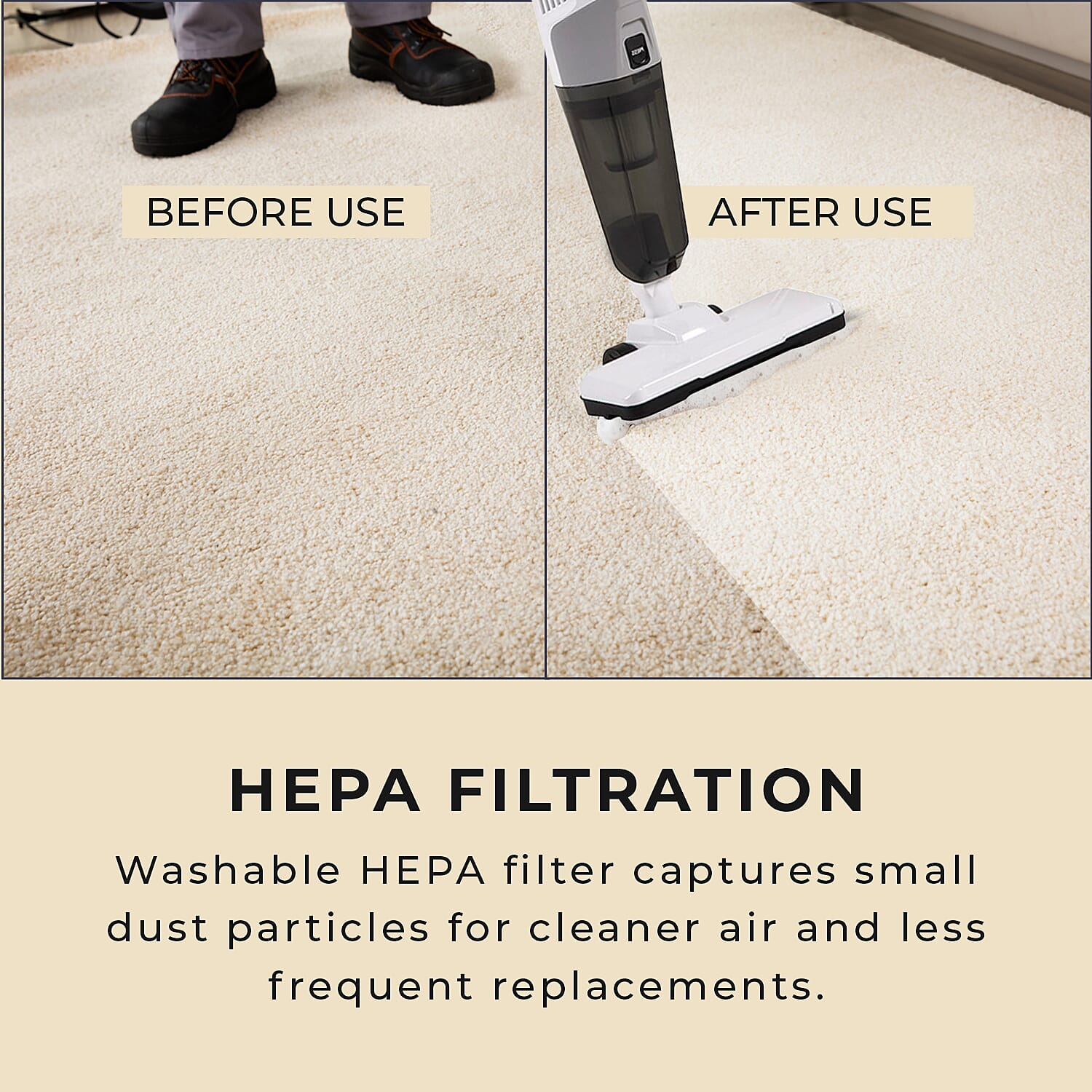 Stick - Handheld 2 in 1 Vacuum Cleaner with Hepa Filter (600w) - Grey