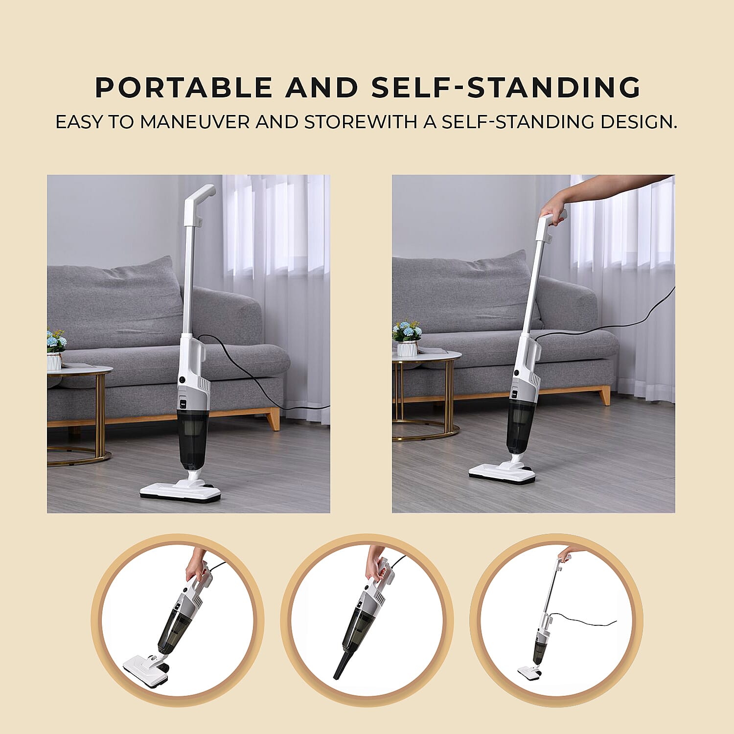 Stick - Handheld 2 in 1 Vacuum Cleaner with Hepa Filter (600w) - Grey