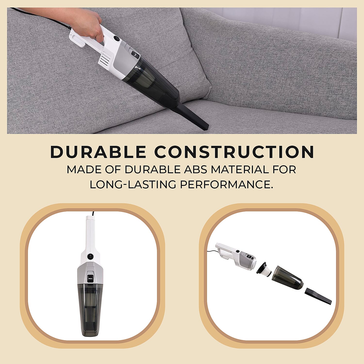 Stick - Handheld 2 in 1 Vacuum Cleaner with Hepa Filter (600w) - Grey