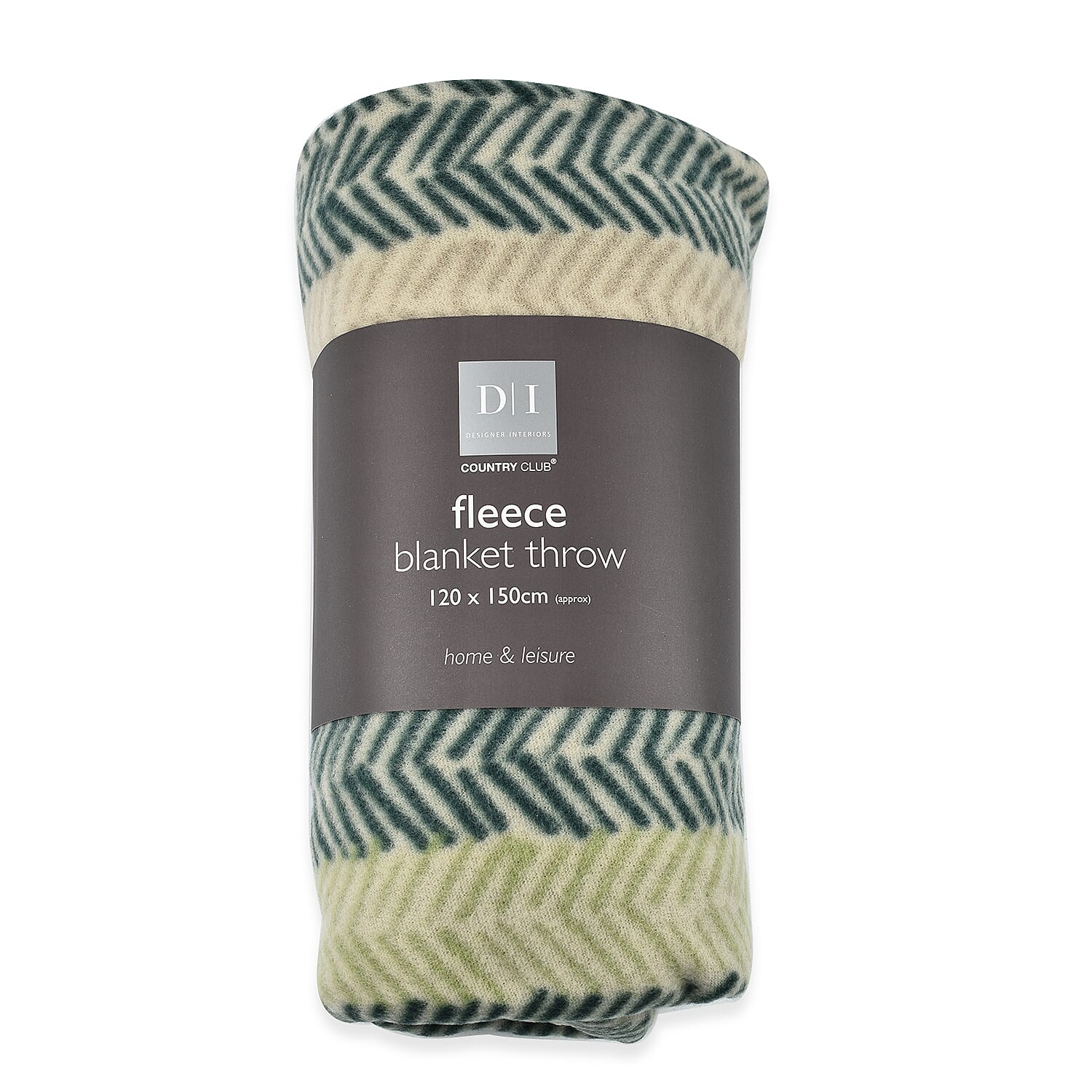 Chevron Printed Fleece Blanket (Single Size, 150x120 cm) - Green