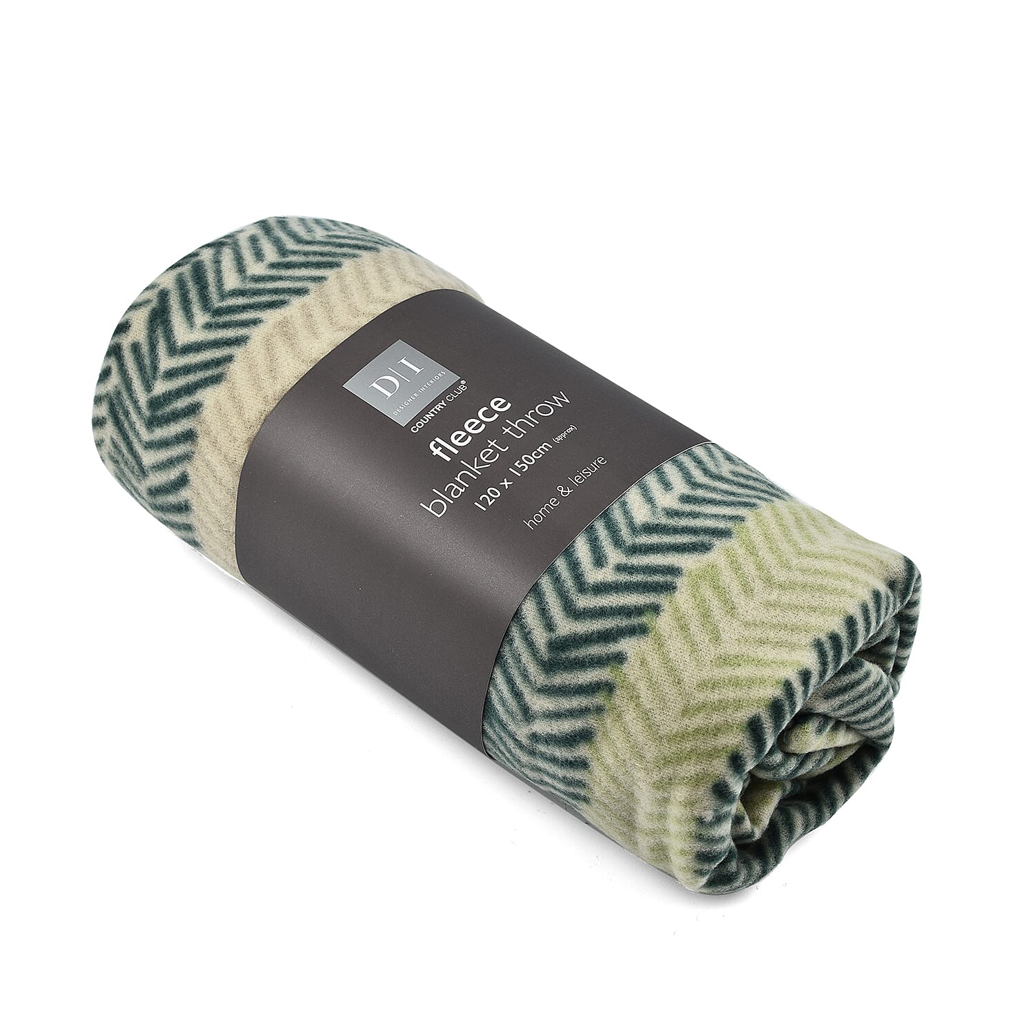 Chevron Printed Fleece Blanket (Single Size, 150x120 cm) - Green