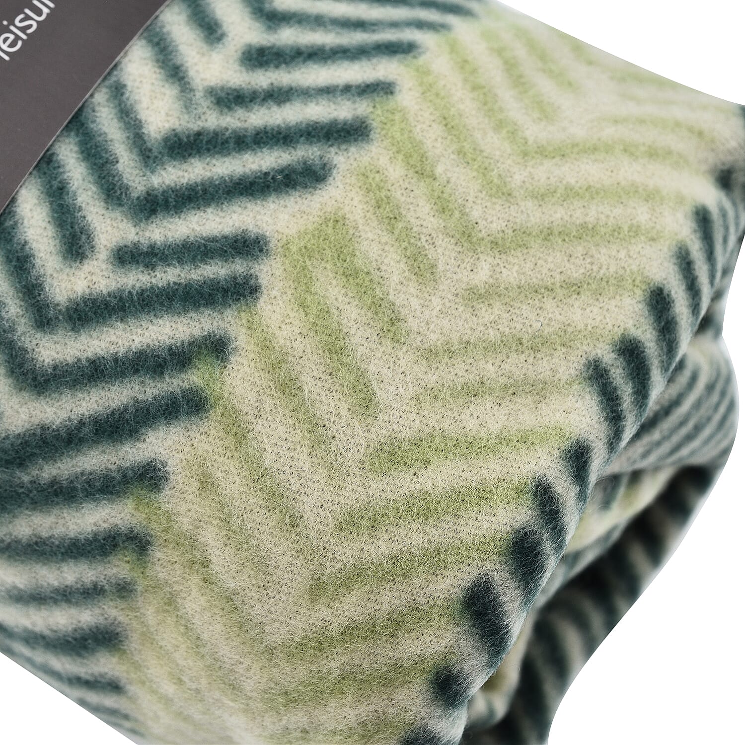 Chevron Printed Fleece Blanket (Single Size, 150x120 cm) - Green