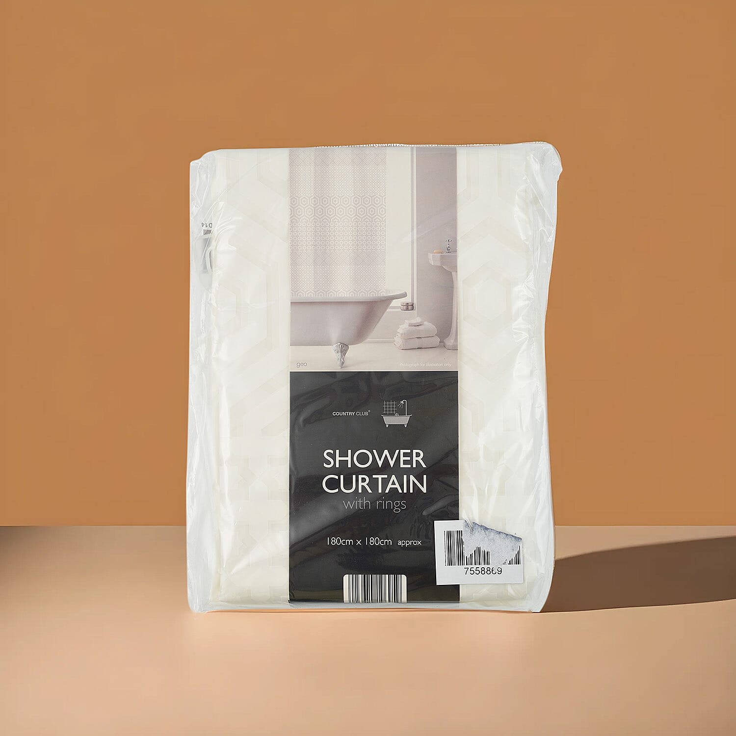 PEVA Shower Curtain Geo (Size 180 cm) - Cream