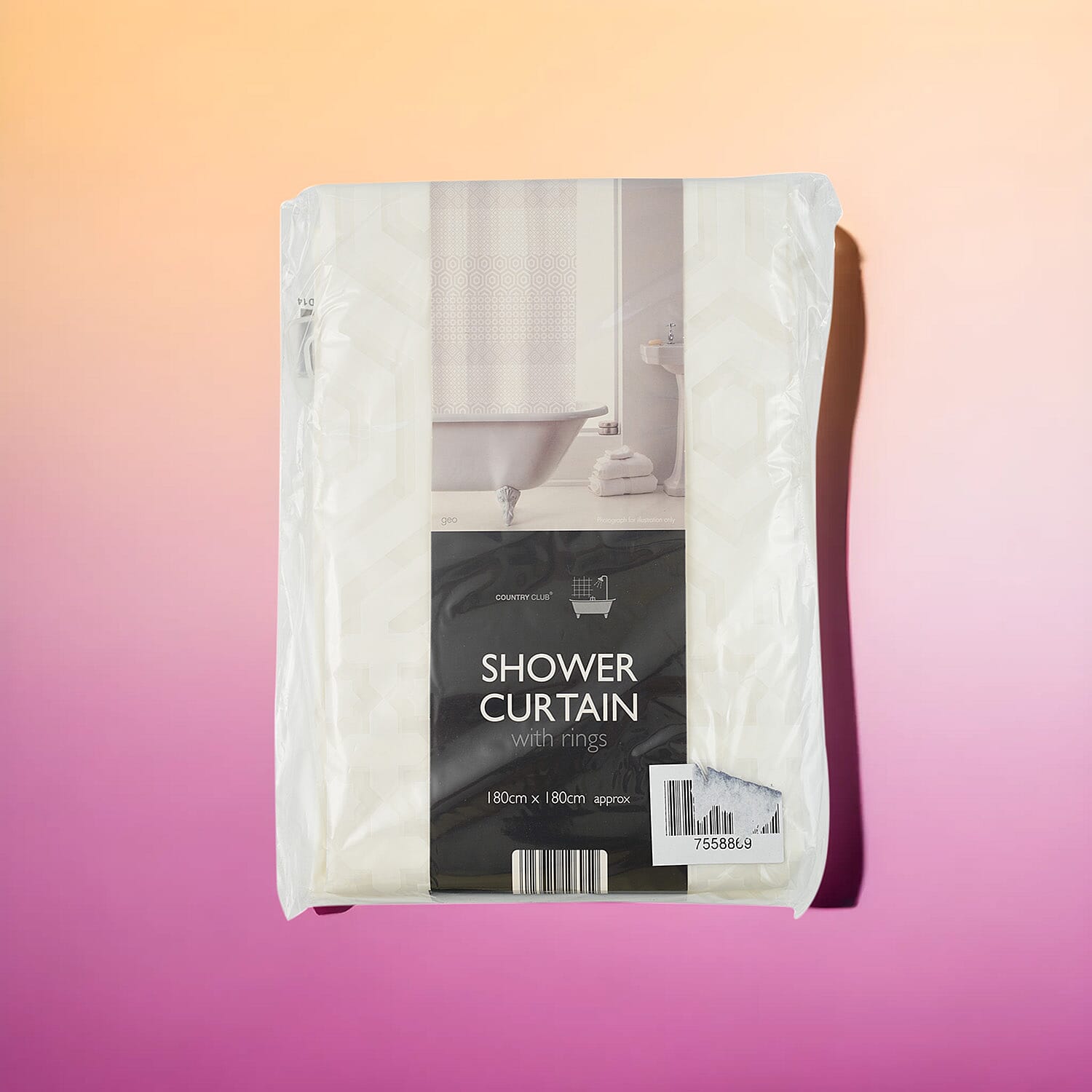 PEVA Shower Curtain Geo (Size 180 cm) - Cream