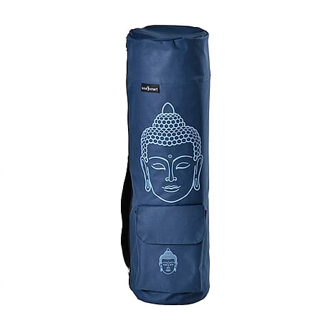 Soul Smart Buddha Printed Yoga Bag (Size 70x20 cm) - Navy & Light Blue