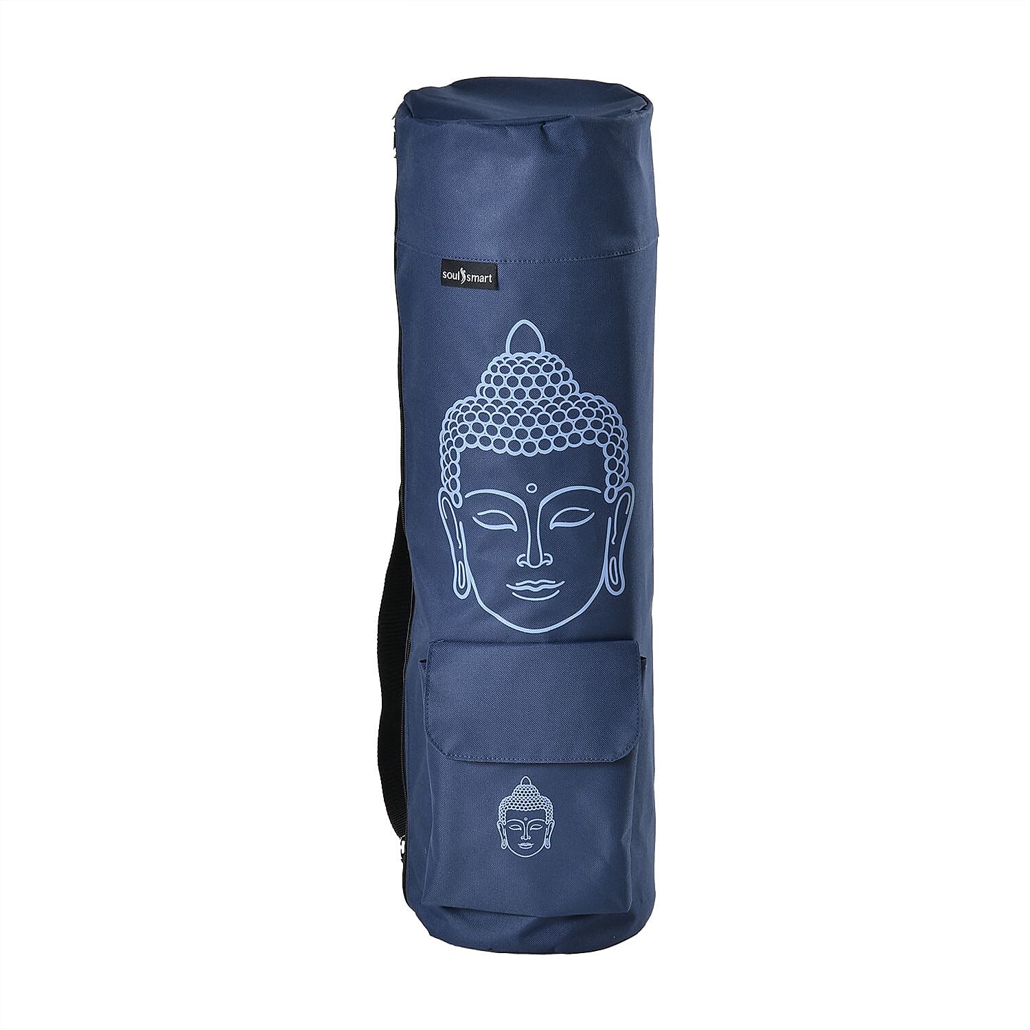 Soul Smart Buddha Printed Yoga Bag (Size 70x20 cm) - Navy & Light Blue