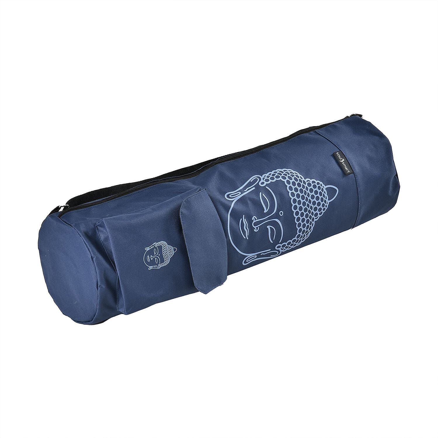 Soul Smart Buddha Printed Yoga Bag (Size 70x20 cm) - Navy & Light Blue