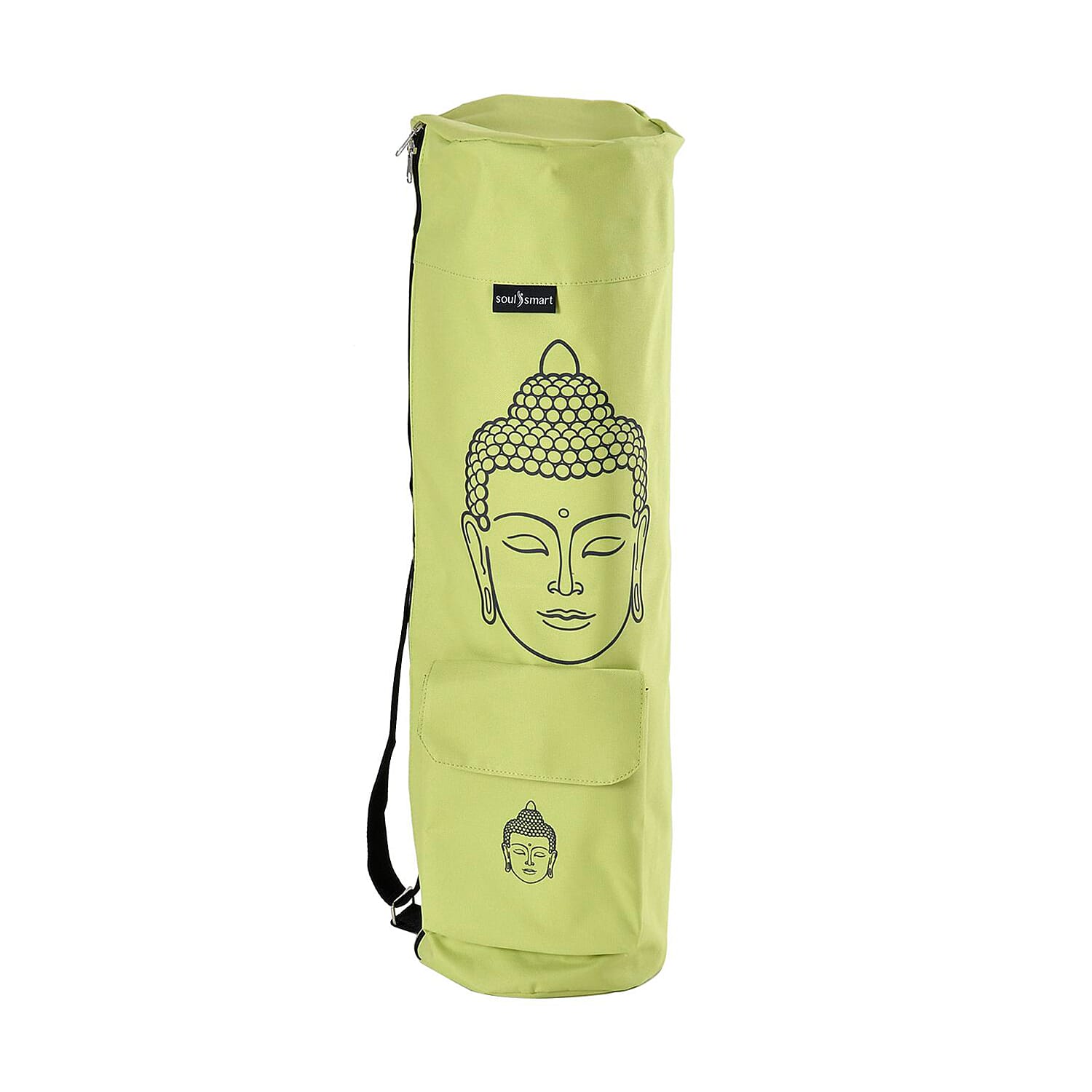 Soul Smart Buddha Printed Yoga Bag (Size 70x20 cm) - Green & Grey
