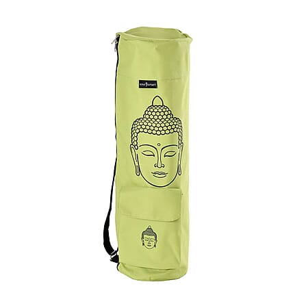 Soul Smart Buddha Printed Yoga Bag (Size 70x20 cm) - Green & Grey