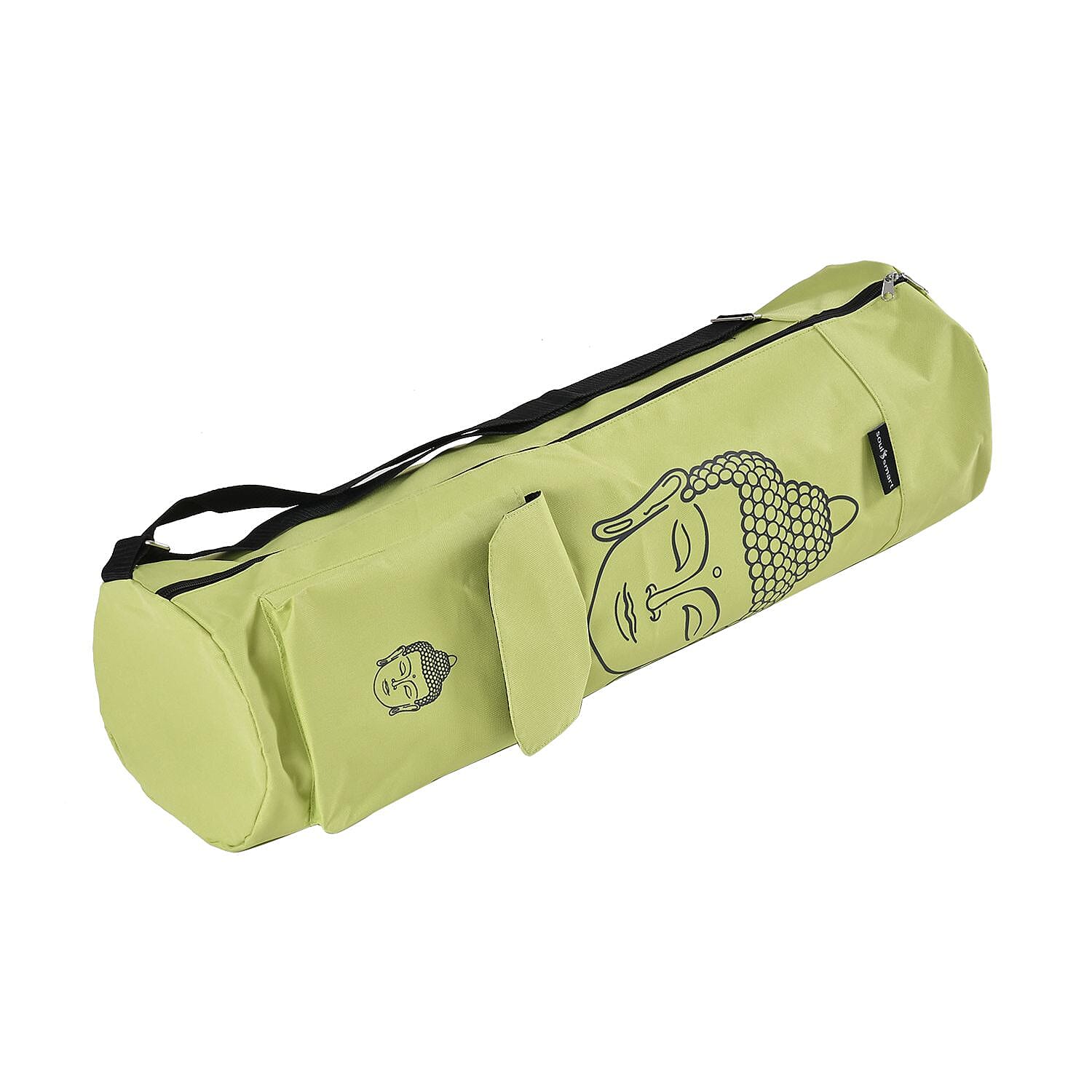 Soul Smart Buddha Printed Yoga Bag (Size 70x20 cm) - Green & Grey