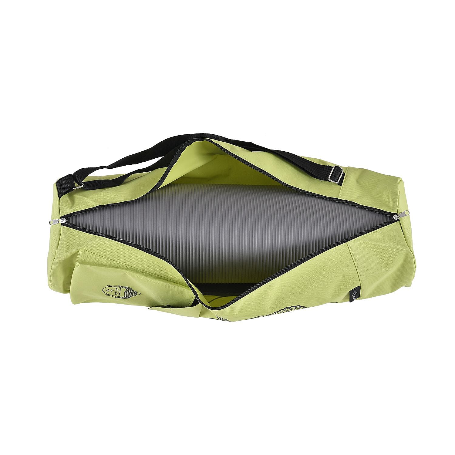 Soul Smart Buddha Printed Yoga Bag (Size 70x20 cm) - Green & Grey