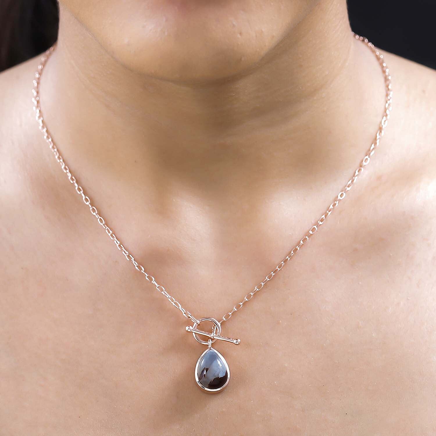 Zimbaprase Necklace (Size - 20) in 18K Rose Gold Vermeil Sterling Silver 5.33 Ct