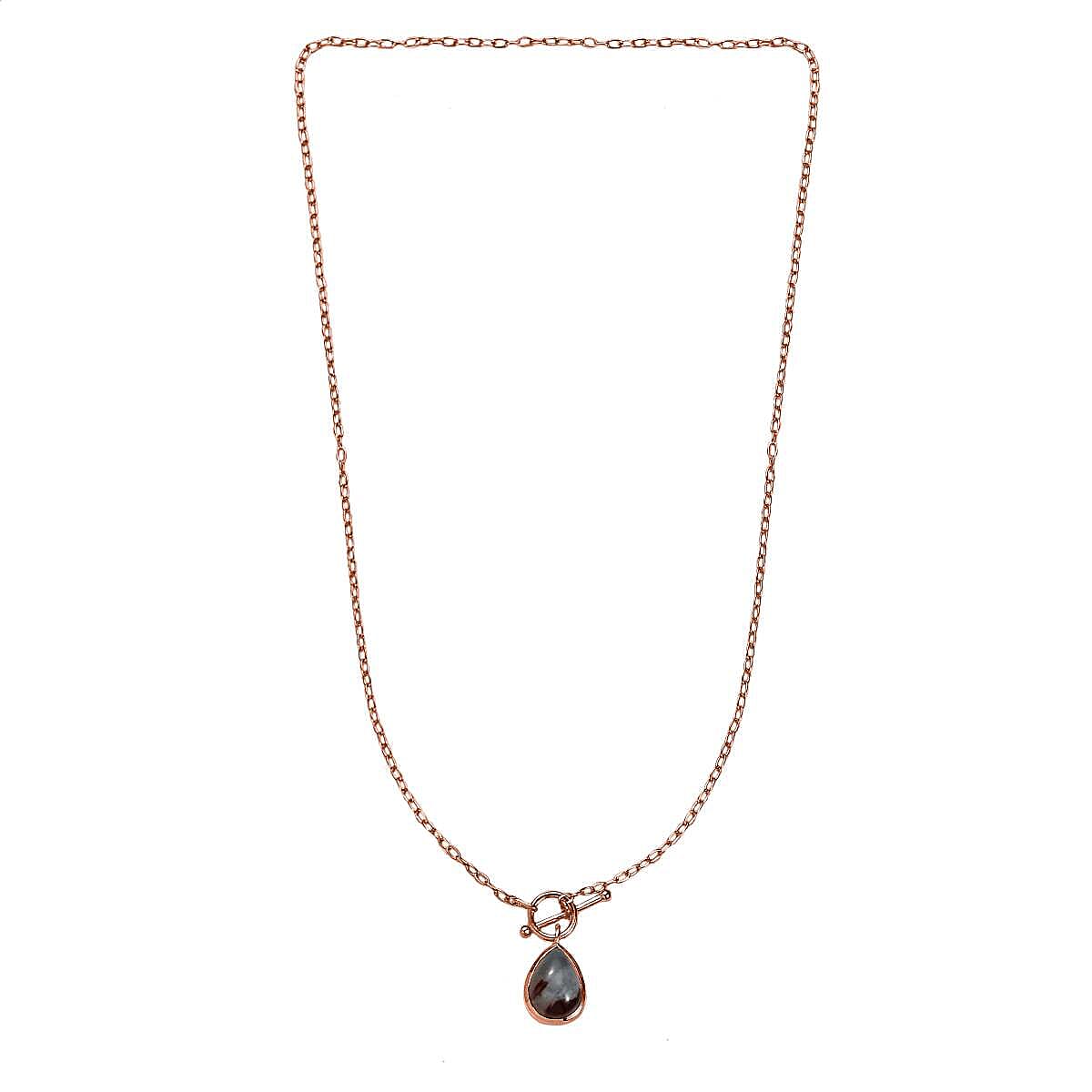 Zimbaprase Necklace (Size - 20) in 18K Rose Gold Vermeil Sterling Silver 5.33 Ct