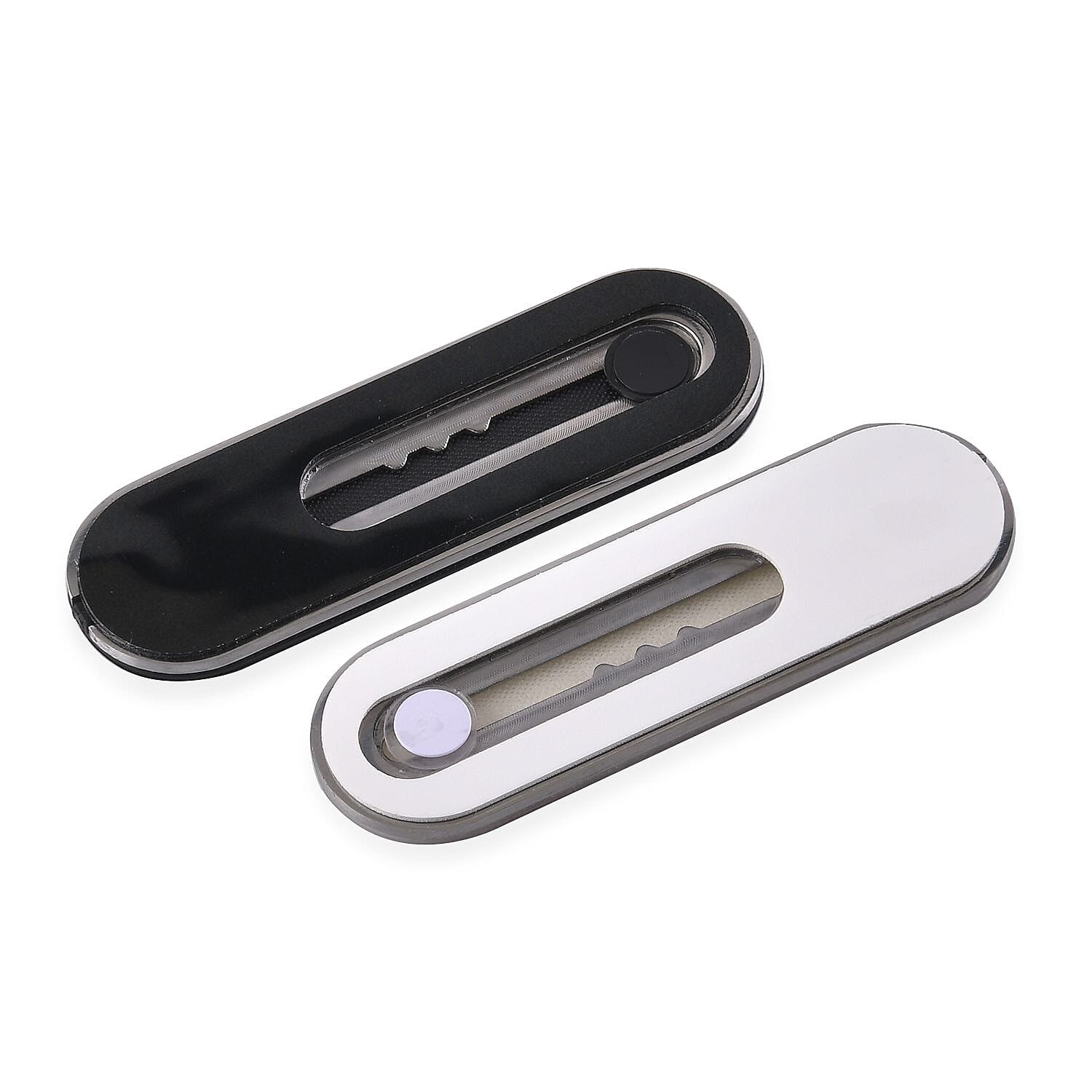 Set of 2 Adjustable Flexible Finger Grip for Devices -White - Black