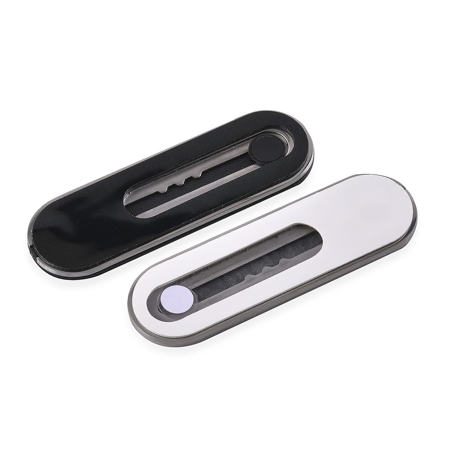 Set of 2 Adjustable Flexible Finger Grip for Mobile - Shining Coffee - Black