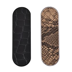 Set of 2 Adjustable Flexible Finger Grip for Mobile - Shining Black - Leopard