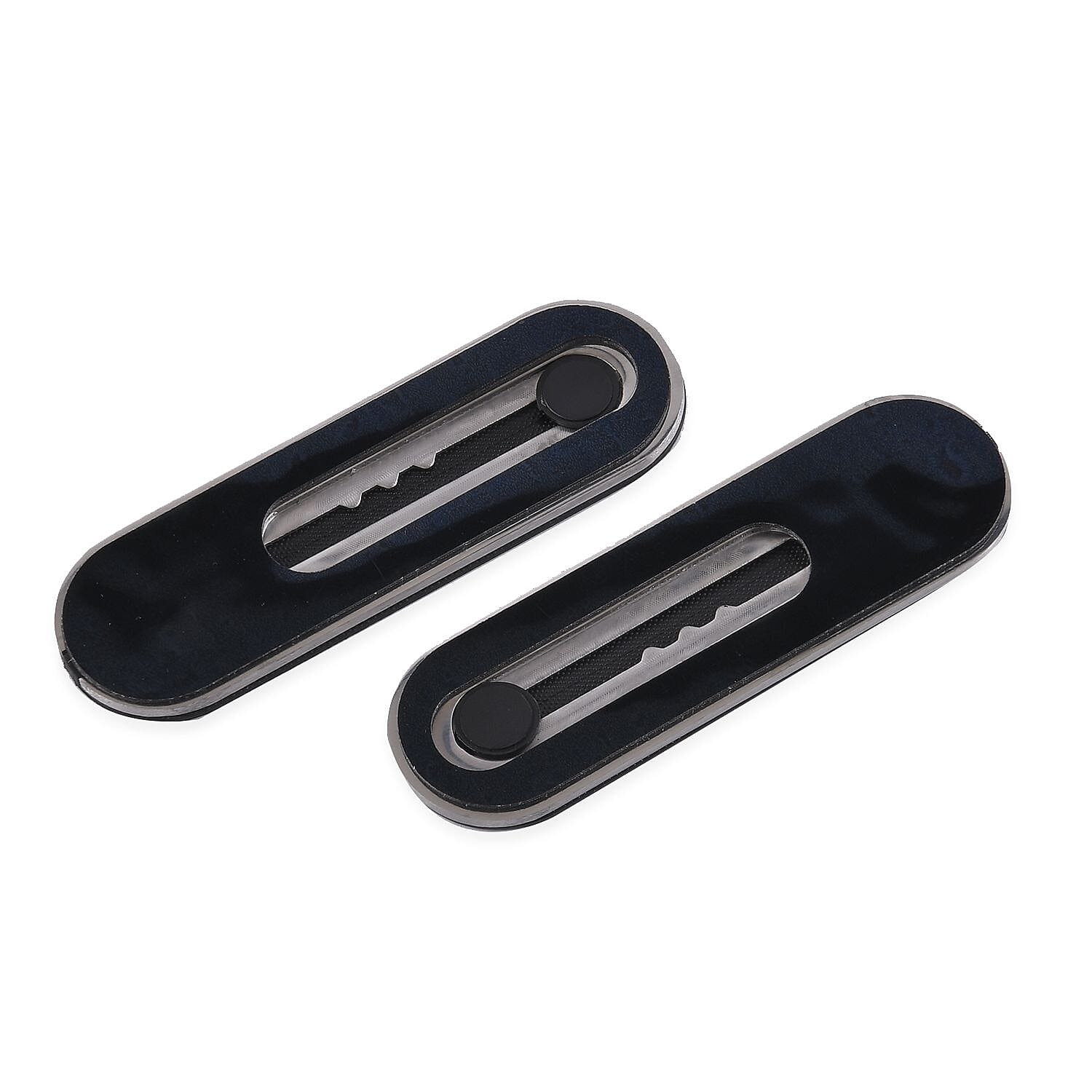 Set of 2 Adjustable Flexible Finger Grip for Mobile - Embossed Snake Blue & Black