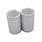 Set of 2 LED Silver Glittered Wax Candles