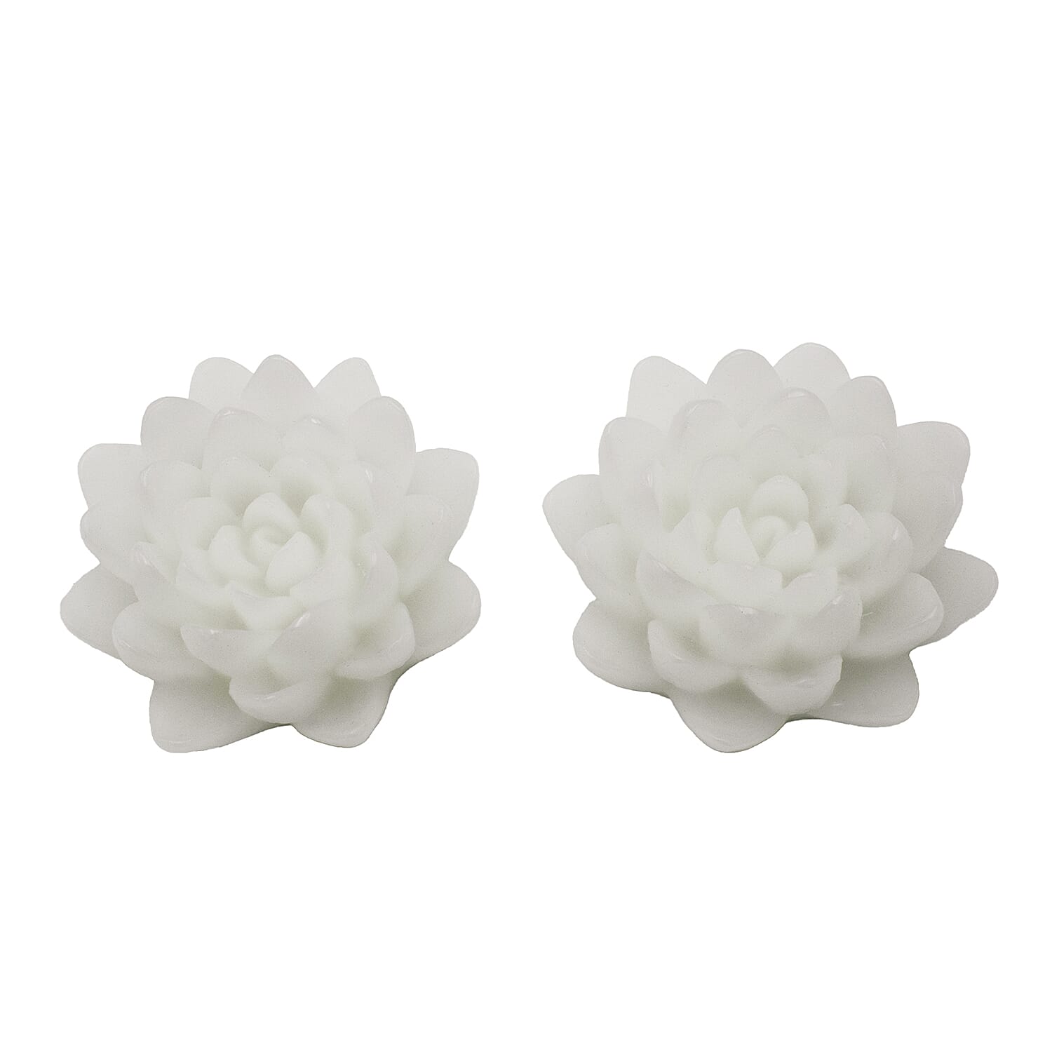 Set of 2 Flameless LED Lotus Wax Candle - Ivory