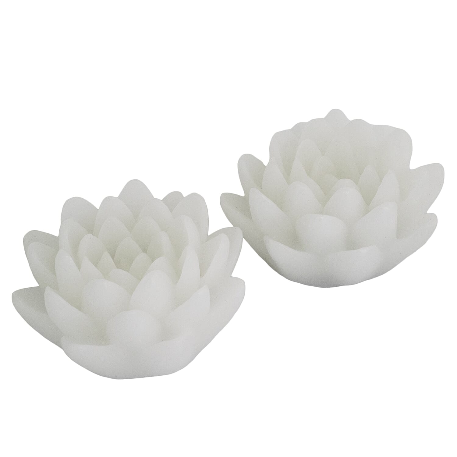 Set of 2 Flameless LED Lotus Wax Candle - Ivory