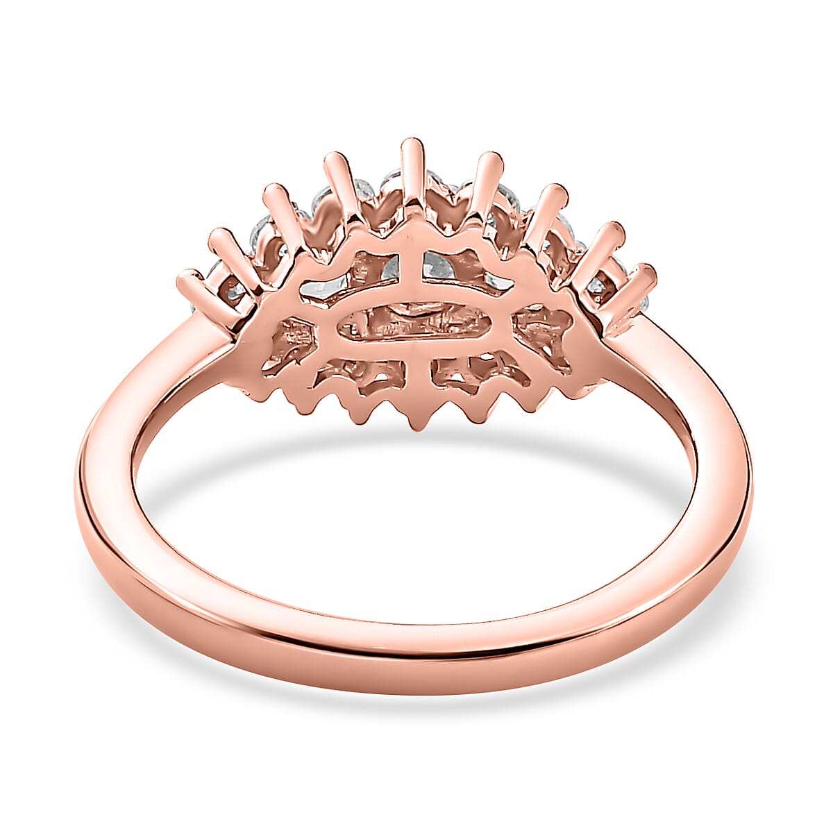 0.77 Ct Moissanite Boat Ring in Sterling Silver