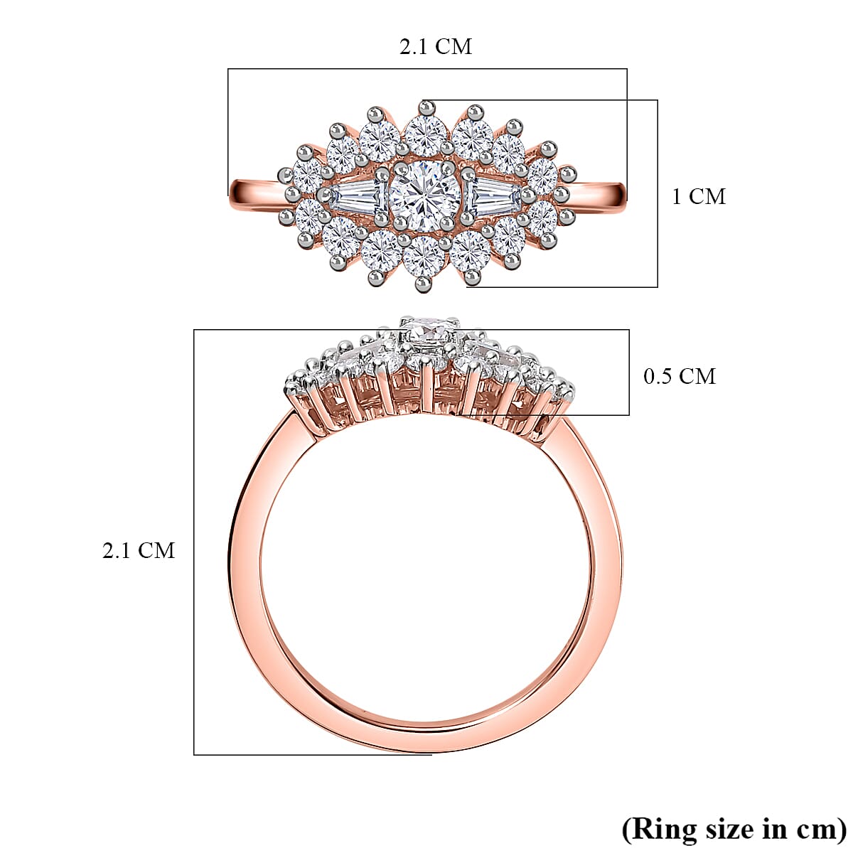 0.77 Ct Moissanite Boat Ring in Sterling Silver