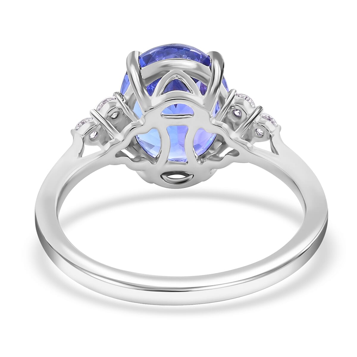 950 Platinum AGI Certificate AAAA Tanzanite White Diamond (VS-E-F) Ring 3.00 Ct, Platinum Wt. 4.40 Gms