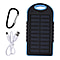 Power Bank with Solar Panel & Clip (5000mah) - Charge 2 Devices -  Black