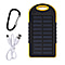 Power Bank with Solar Panel & Clip (5000mah) - Charge 2 Devices - Yellow & Black