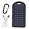 Power Bank with Solar Panel & Clip (5000mah) - Charge 2 Devices -  Black