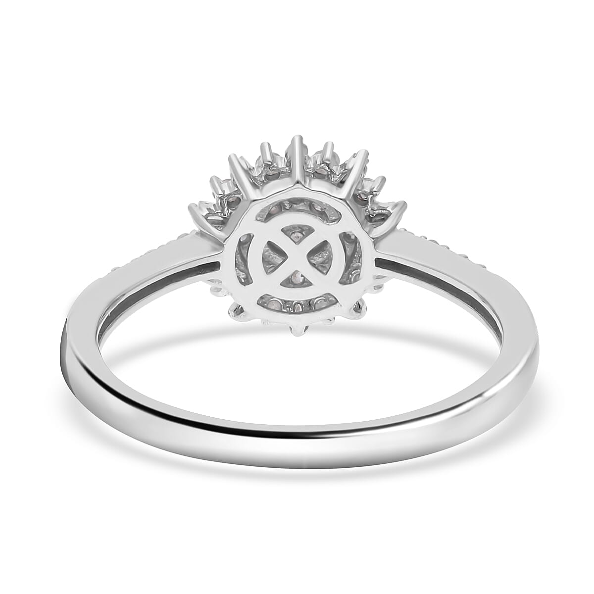 Diamond Ring in Platinum Overlay Sterling Silver 0.50 Ct.