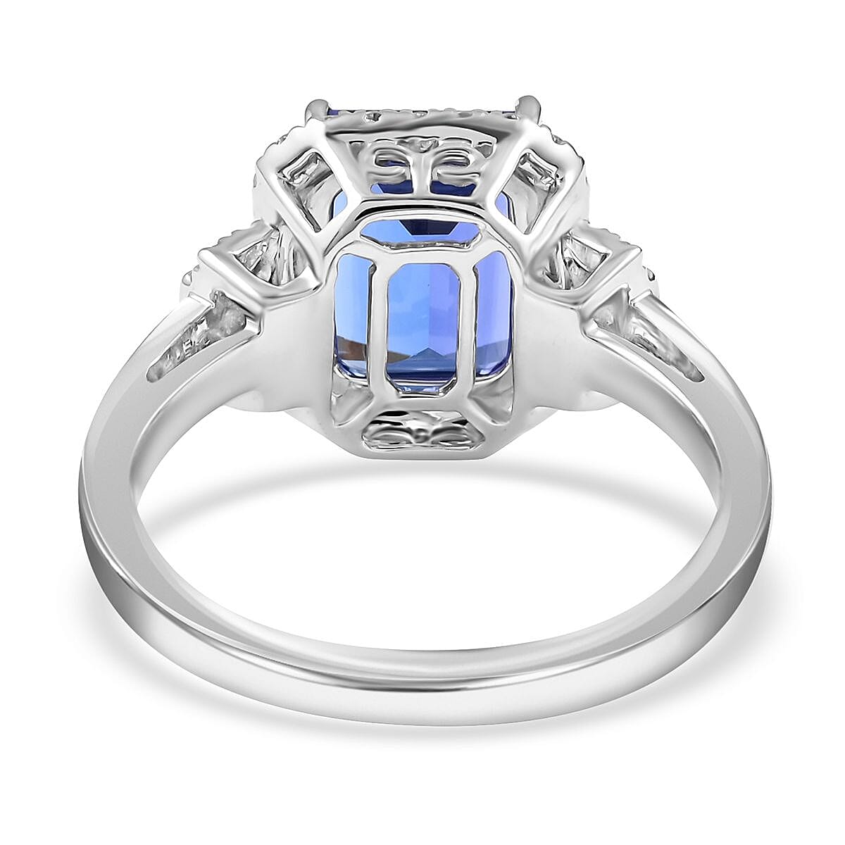 950 Platinum  AAAA  Tanzanite   White Diamond  VS Ring 4.00 ct,  Platinum Wt. 7.16 Gms  4.000  Ct.