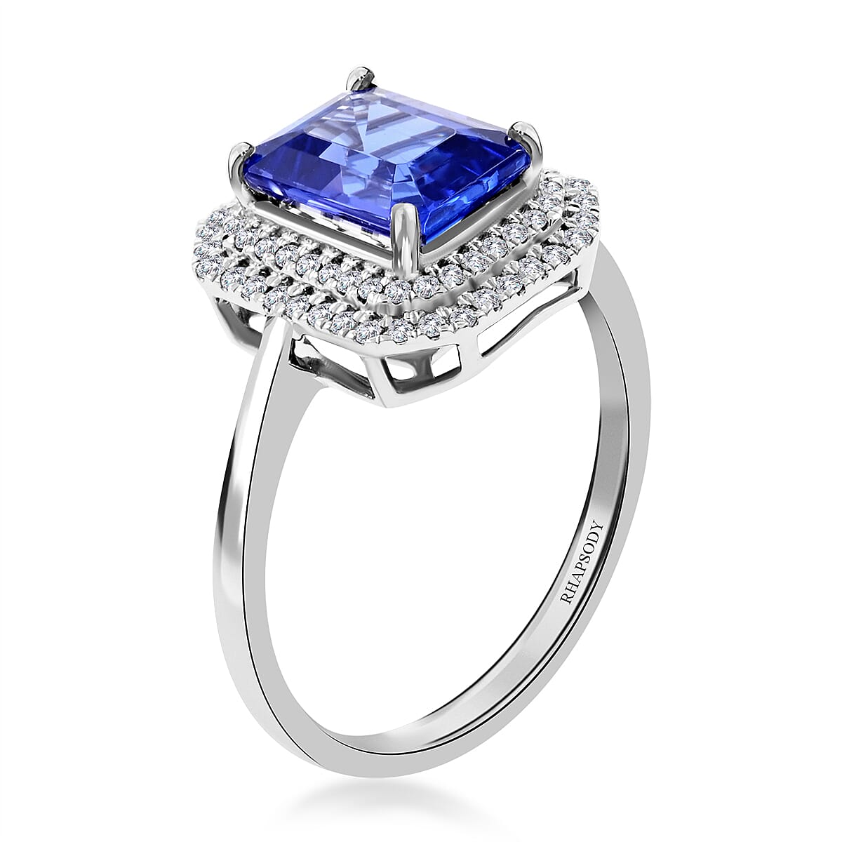 950 Platinum  AAAA  Tanzanite   White Diamond  VS Ring 3.00 ct,  Platinum Wt. 2.69 Gms  3.000  Ct.