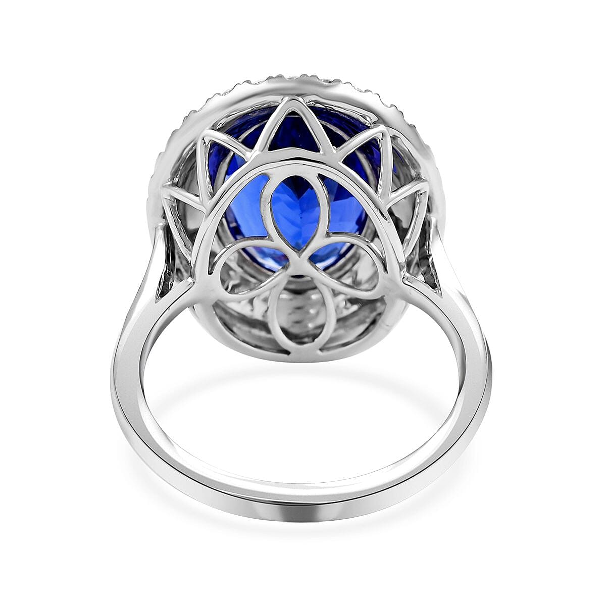 RHAPSODY 950 Platinum AGI Certified & Appraised AAAA Tanzanite and Diamond (VS-E-F) Ring 8.00 Ct, Platinum Wt. 9.02 Gms