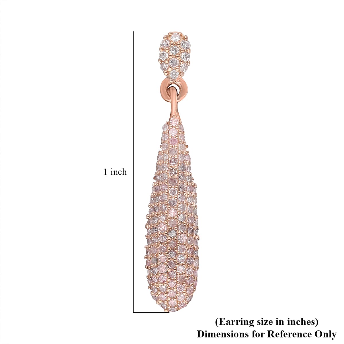 Designer Inspired- 9K Rose Gold SGL Certified Natural Pink Diamond Dangle Earrings 0.50 Ct.