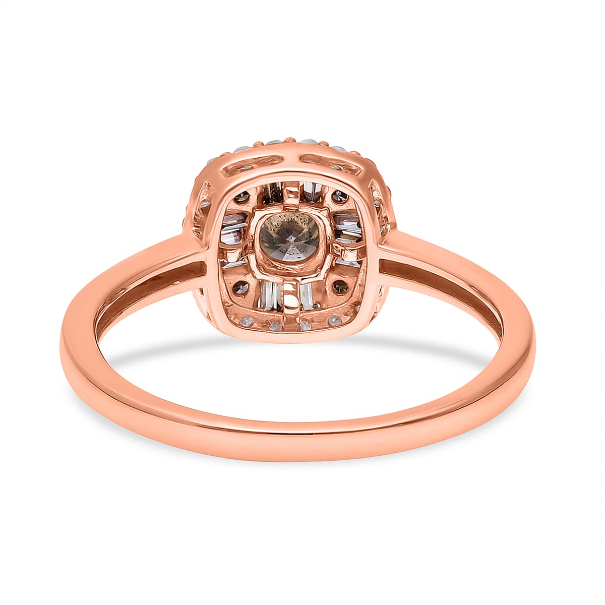 9K Rose Gold SGL Certified Natural Champagne Diamond & White Diamond Ring 0.55 Ct.