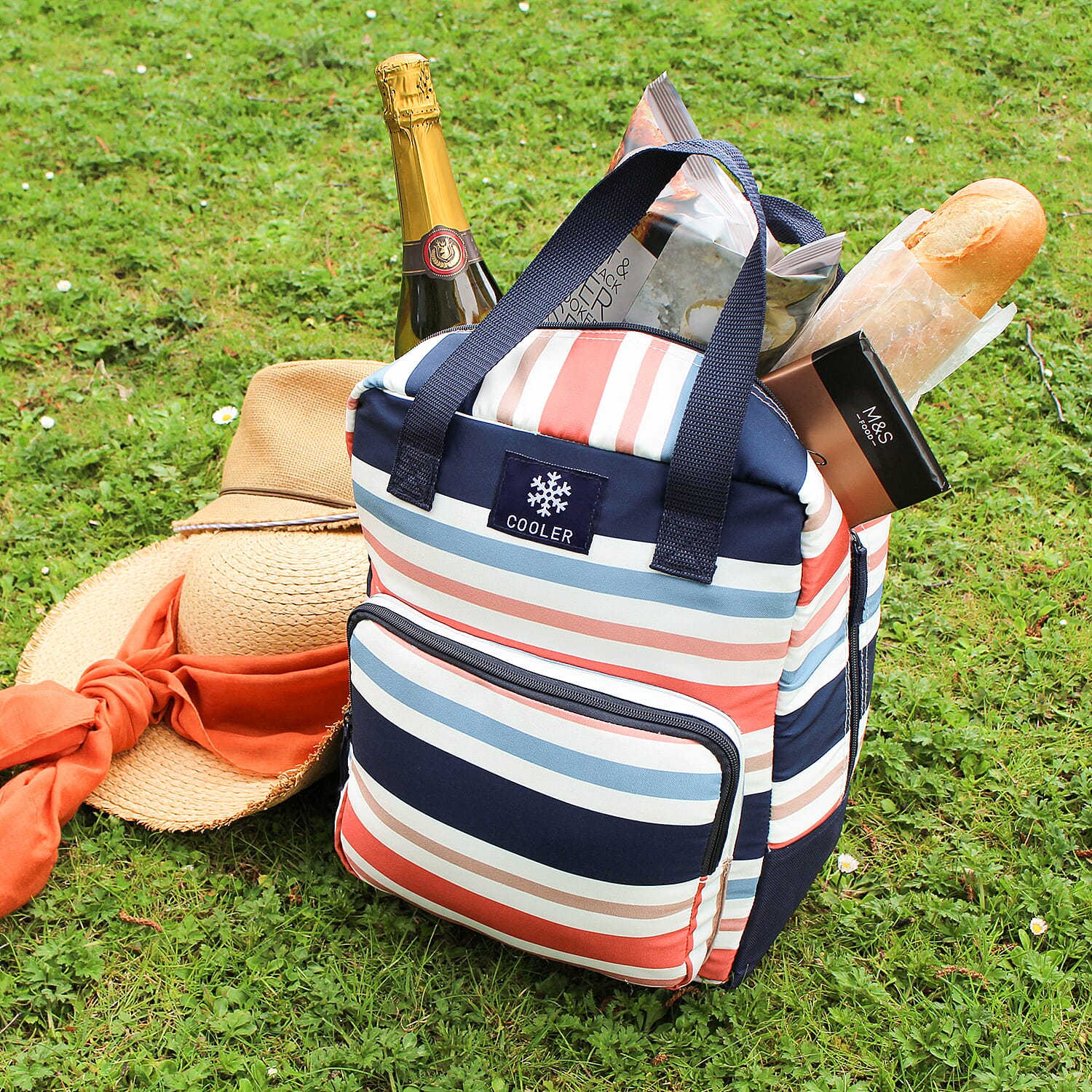 Striped Picnic Cooler Bag ( 20 L) - Multi