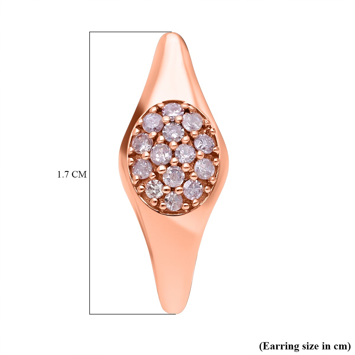 9K Rose Gold SGL Certified Natural Pink Diamond Earrings 0.25 Ct