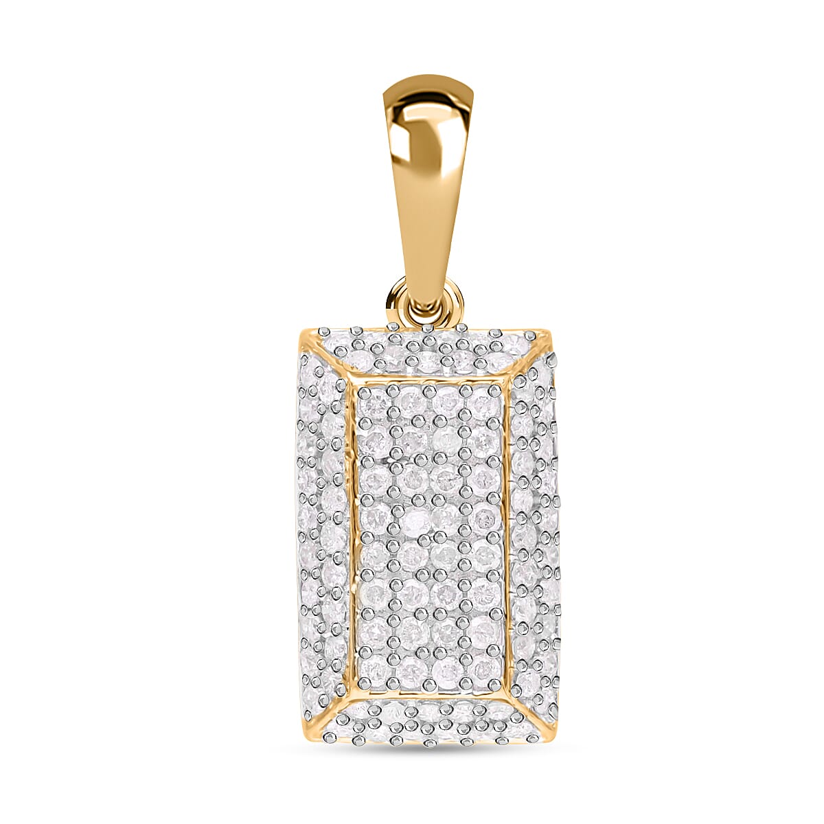 Limited Edition- 9K Yellow Gold Diamond (G-H) Bar Pendant 0.50 Ct