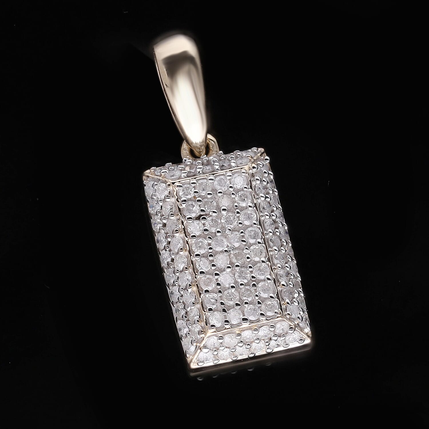 Limited Edition- 9K Yellow Gold Diamond (G-H) Bar Pendant 0.50 Ct