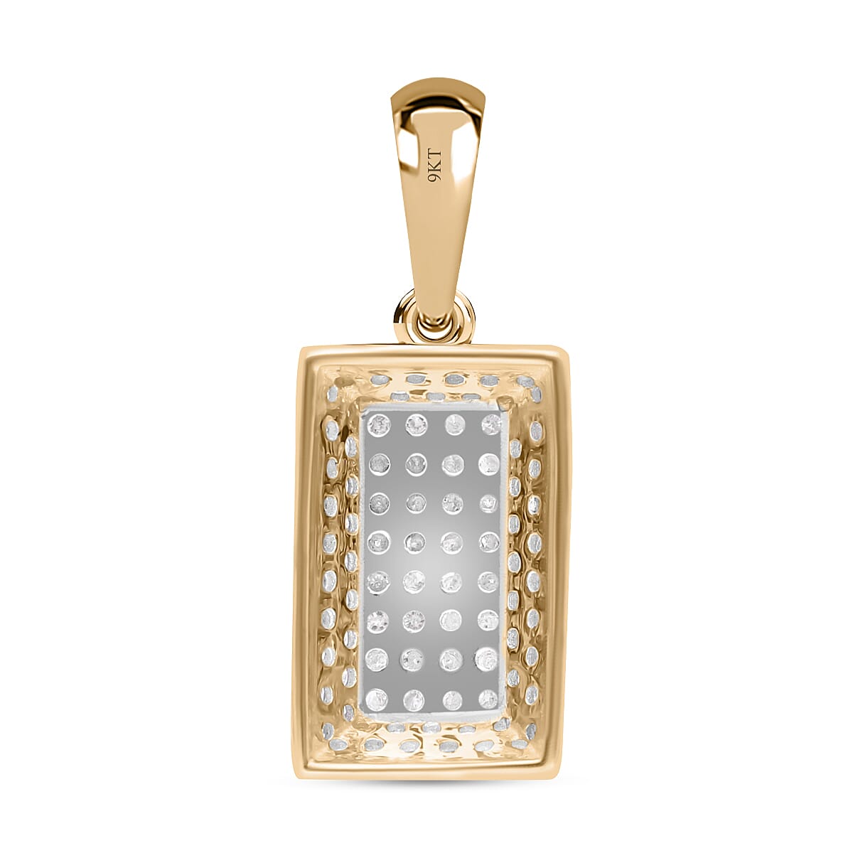 Limited Edition- 9K Yellow Gold Diamond (G-H) Bar Pendant 0.50 Ct