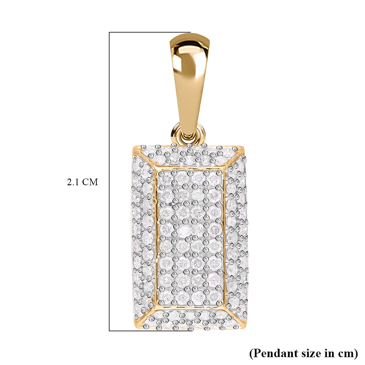 Limited Edition- 9K Yellow Gold Diamond (G-H) Bar Pendant 0.50 Ct