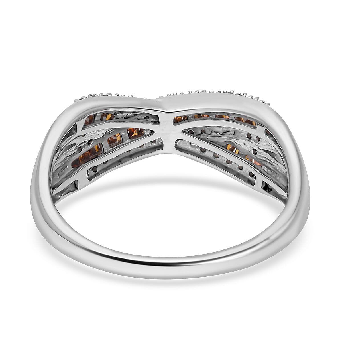Red Diamond & White Diamond Ring in Platinum Overlay Sterling Silver 0.50 Ct. Red Diamond & White Diamond Ring in Platinum Overlay Sterling Silver 0.50 Ct.