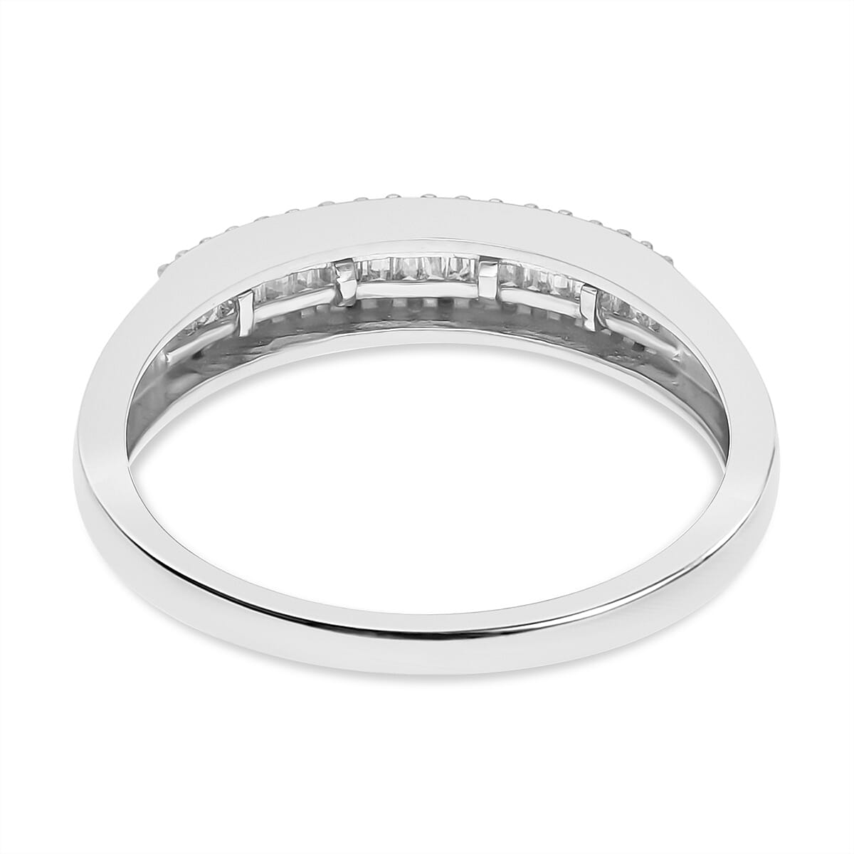 Diamond Wedding Band Ring in Sterling Silver
