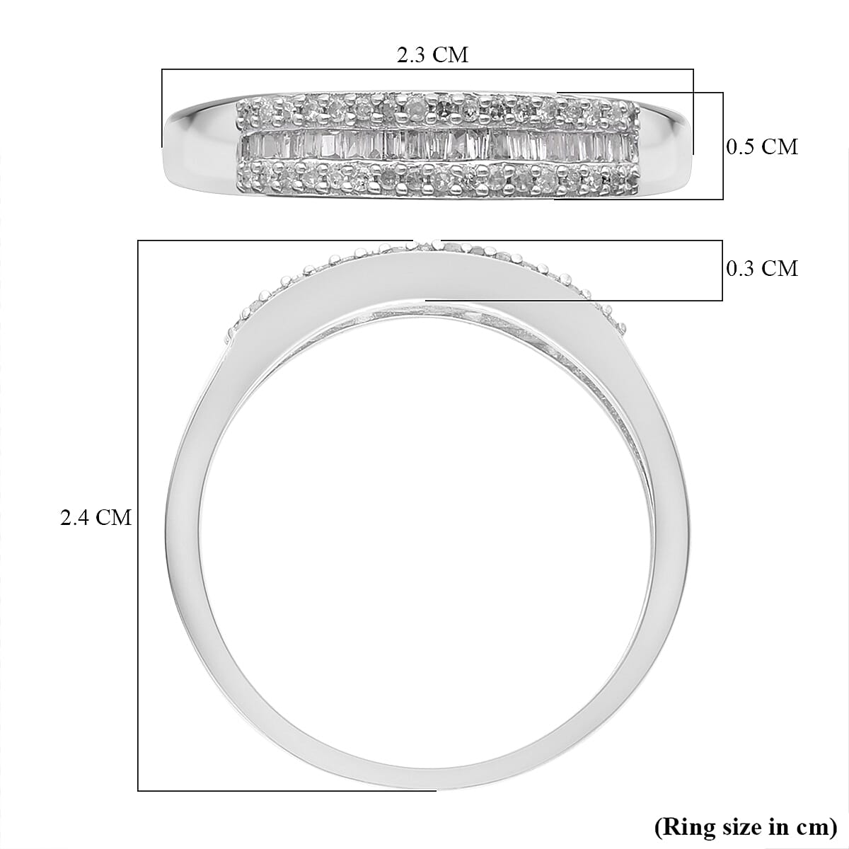 Diamond Wedding Band Ring in Sterling Silver